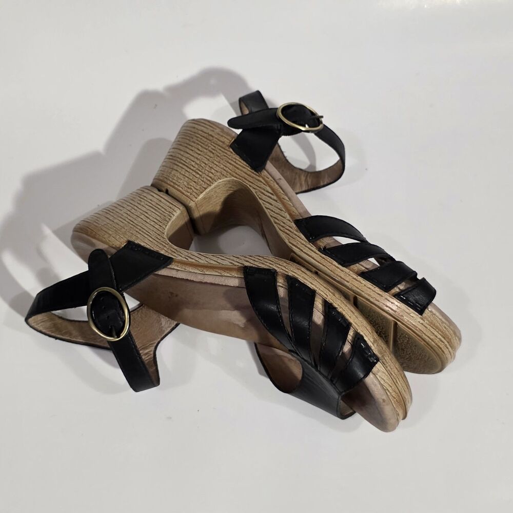 Dansko Wedge Ankle Straps Sandals Black Sz Eu 38 USA 8 - Picture 8 of 12